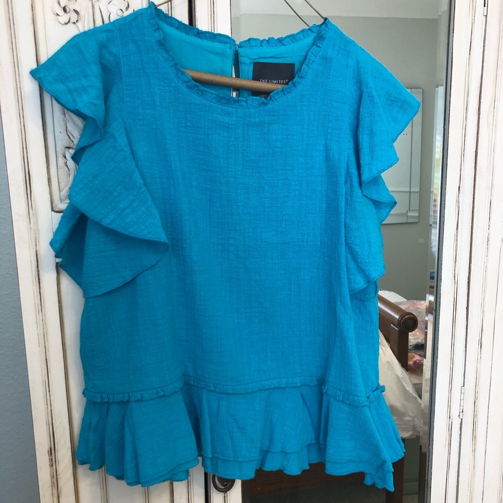 Turquoise Top w/Ruffles